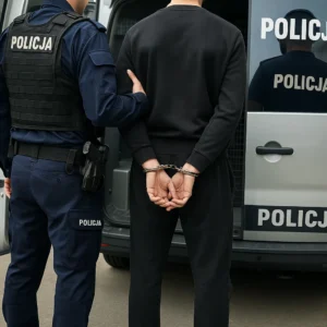 Policjanci zatrzymują sprawców pobicia w piskim parku