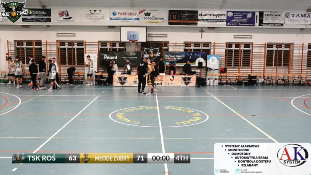 Wynik meczu TSK Roś Pisz – Młode Żubry Białystok zakończonego wynikiem 63:71 w hali SP4 w Piszu