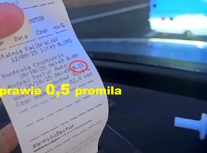 Kontrola trzeźwości kierowcy autobusu szkolnego w gminie Pisz – mężczyzna miał prawie 0,5 promila alkoholu