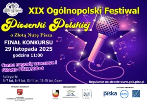 Plakat XIX Ogólnopolskiego Festiwalu Piosenki Polskiej o Złotą Nutę Pisza